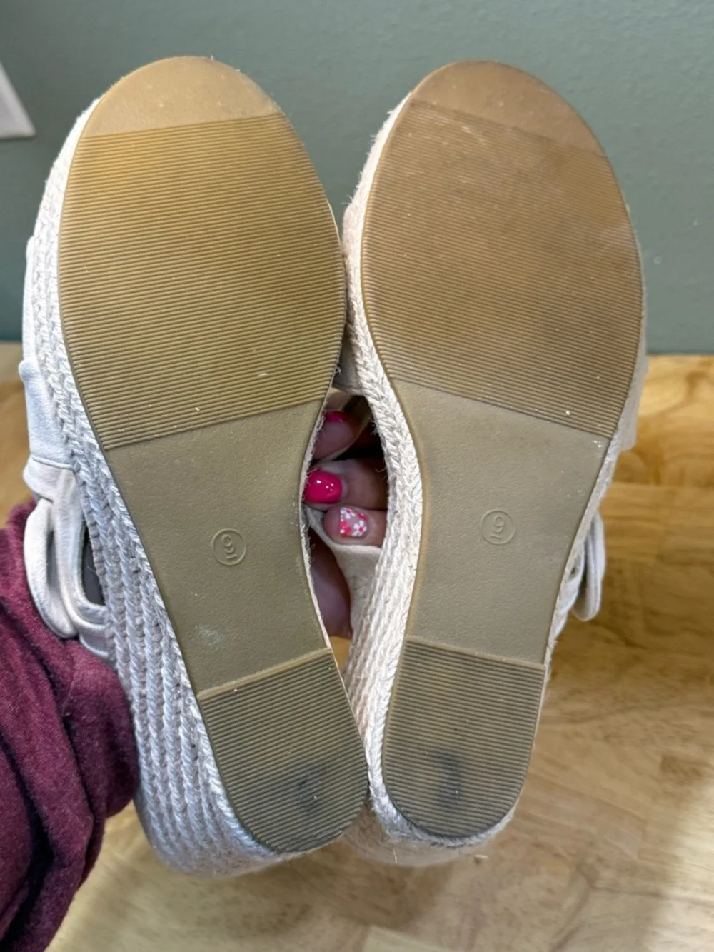 Women’s Cream Wedge Slide Sandals - Knotted Espadrille Design